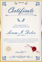 Ilustración de vector de plantilla de diseño retro certificado o diploma