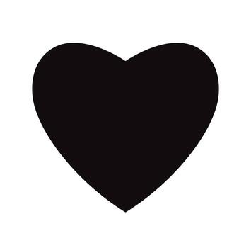 Icono negro plano del corazón aislado en el fondo blanco. Ilustracion vectorial vector