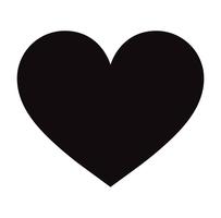 Flat Black Heart Icon Isolated on White Background. Vector illustration.