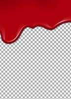 Blood or Strawberry syrup or Ketchup on transparent background. Vector illustration