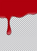 Blood or Strawberry syrup or Ketchup on transparent background. Vector illustration