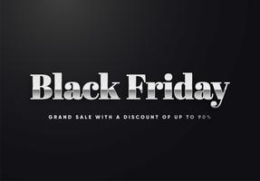 Black Friday silver letters vector illustration