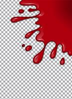 Sangre o jarabe de fresa o ketchup sobre fondo transparente. Ilustración vectorial vector