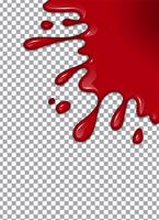 Blood or Strawberry syrup or Ketchup on transparent background. Vector illustration