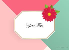 Text box with beautiful colorful flowers. Vector Illustration