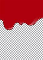 Blood or Strawberry syrup or Ketchup on transparent background. Vector illustration