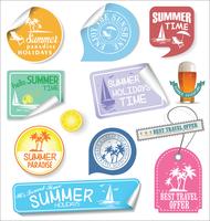 Summer design labels and typography design templates vector