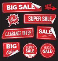 Collection of sale stickers with rounded corners vector