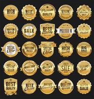 retro vintage badges golden collection vector illustration