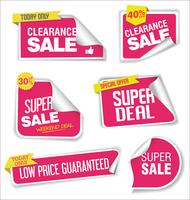 Collection of sale stickers with rounded corners vector