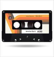 Ilustración de vector de concepto plano de cinta de cassette vintage retro