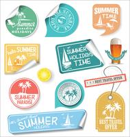 Summer design labels and typography design templates vector