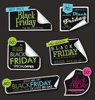 Collection of black Friday sale discount and promotion banners and labels vector