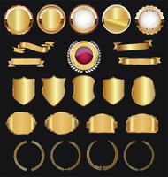 Retro golden badge vector illustration collection