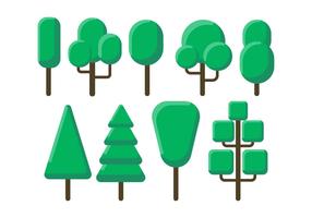 Tree Clipart Set Vector Illustration