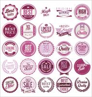 Collection of Premium Quality Labels with retro vintage design vector