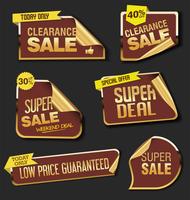 Golden sale labels retro vintage design collection vector