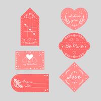 Colección de etiquetas del día de San Valentín rojo vector