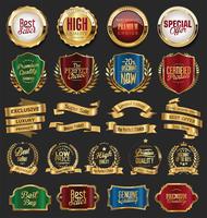 Venta de oro etiquetas colección retro diseño vintage vector