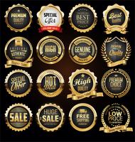 Retro golden badge vector illustration collection