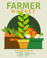 Flyer Design Farmers Market vector