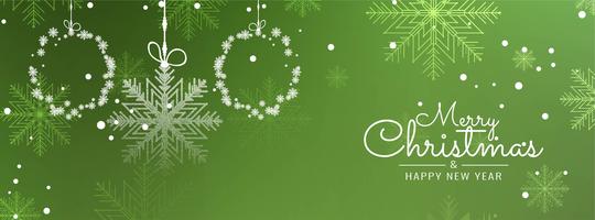 Plantilla de banner de feliz Navidad decorativo abstracto vector