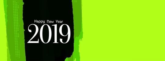 Elegant Happy New Year 2019 banner template vector