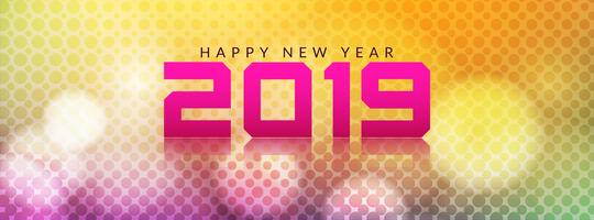 Happy New Year 2019 decorative banner template vector