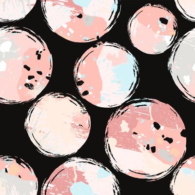 Abstract seamless pattern with brush strokes, paint splashes and stone textures.