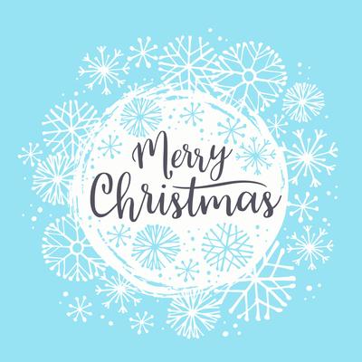 Merry Christmas lettering designs. Vector elements.