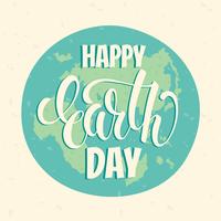 Earth Day concept with hand draw lettering. vector