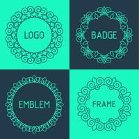 Vector outline frames and badges. 