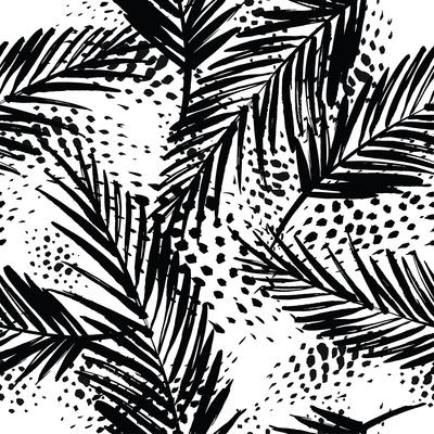Seamless exotic pattern with palm leaves.