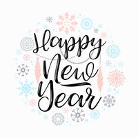 Happy New Year lettering designs. vector