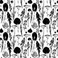 Abstract botanical seamless pattern. Vector herbal background.