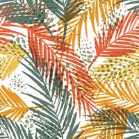 Seamless exotic pattern with palm leaves. vector