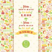 Healthy eating background with quote. vector