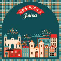 Fiesta latinoamericana, la fiesta de junio de Brasil. vector