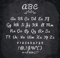 Vector illustration of chalked alphabet