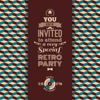 Invitation to retro party. Vintage retro geometric background. vector