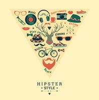 Flat design vector illustration of hipster style.