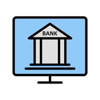 Icono de Vector de banca por Internet