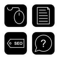 Conjunto de vectores SEO posicionamiento en buscadores iconos de optimización