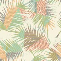 Seamless exotic pattern with tropical plants and geometric background. vector