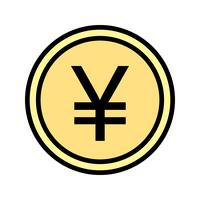 icono de vector de yen