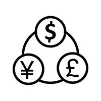 Icono de Vector de flujo de dinero