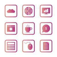 Set of Vector SEO Search Engine Optimization Icons