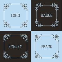 Vector outline frames and badges.