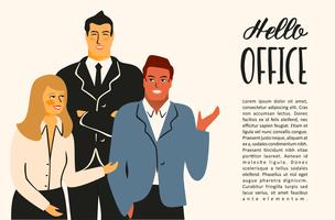 Vectior illustration of office people. Office workers, businessmen, managers. vector