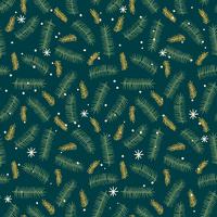 Christmas and Happy New Year seamless pattern with coniferous branches. vector